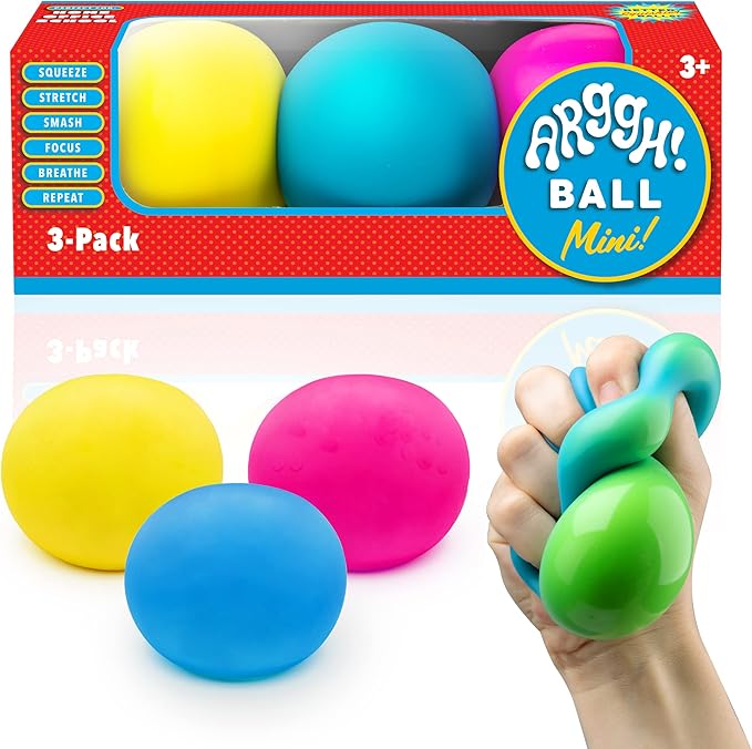 Power Your Fun Arggh Mini Stress Balls for Adults and Kids - 3pk Squishy Stress Balls, Color Changing Resistance Fidget To...