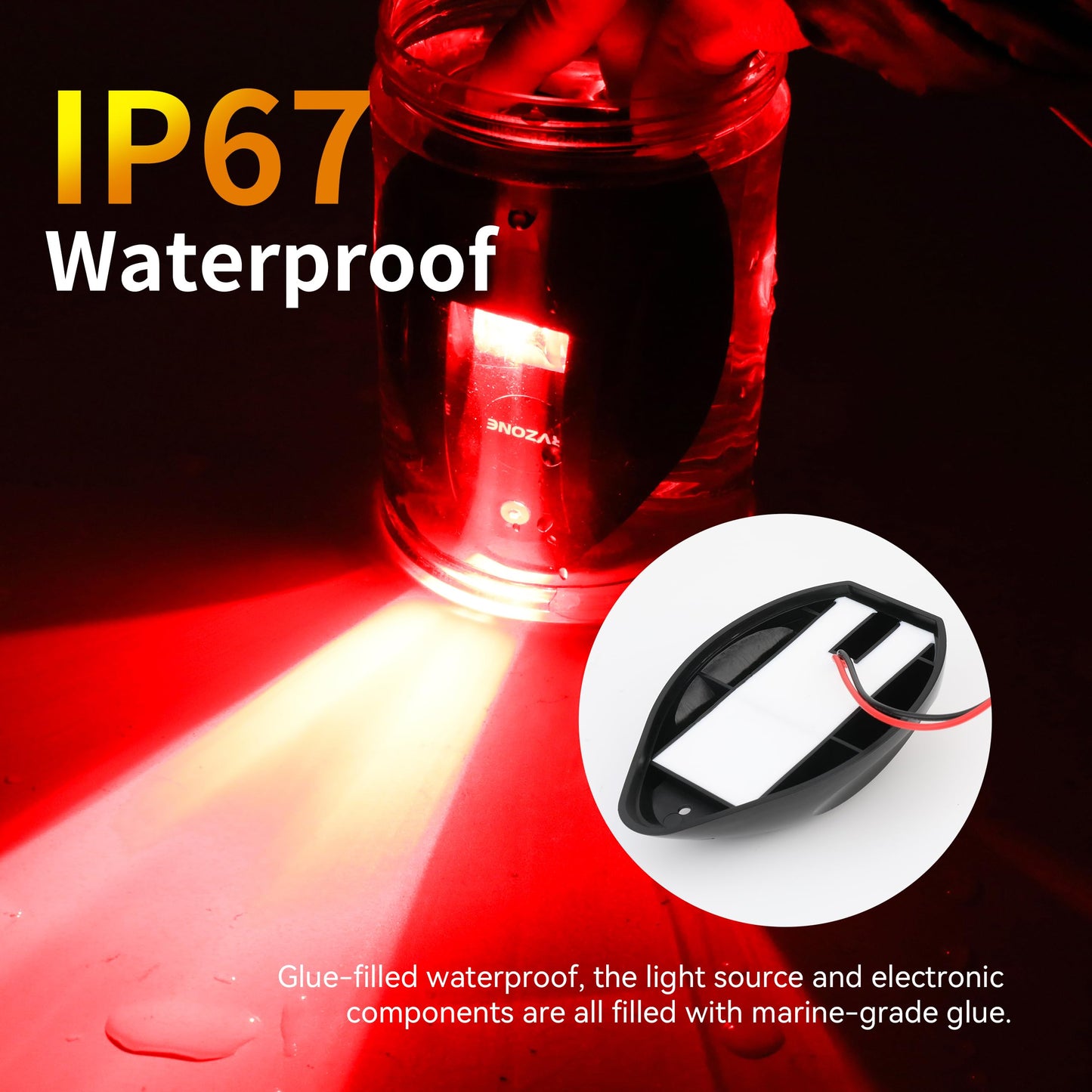 Rvzone Boat Navigation Lights Bow Lights For Boats Red And Green Led Marine Navigation Lighting Ip67 Waterproof Led Boat Lighting Bow And Stern Nav Light For Pontoon Yach  Marine (Black)