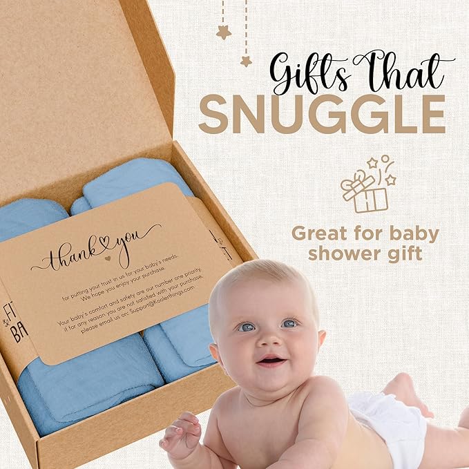 Bassinet Fitted Sheets - Compatible with Halo Bassinest Swivel Sleeper | 100% Organic Muslin Cotton - Light Blue + Dark Blue | 30x16 (2 Pack)