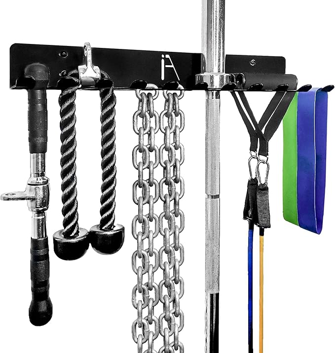 IRON AMERICAN USA Omega Beast Gym Storage Rack 11-Hook Heavy-Duty Gym Wall Organizer Gym Caddy Hanger - Gym Accessory Stor...
