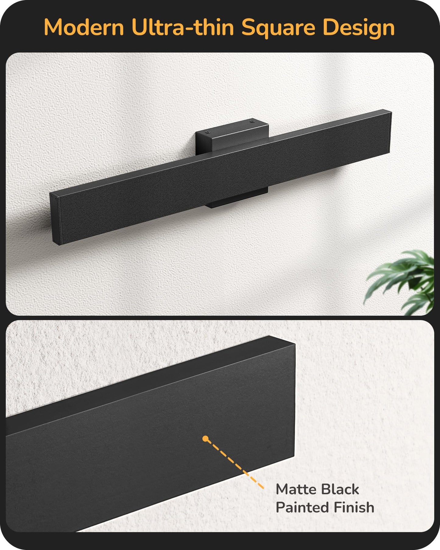 Edishine 23.6  Modern Outdoor Wall Lights  3Cct & 10%-100% Dimmable  Ip65 Waterproof  Led Exterior Lighting Fixtures  Linear Outdoor Wall Sconce For Porch  Patio  2 Pack  Black