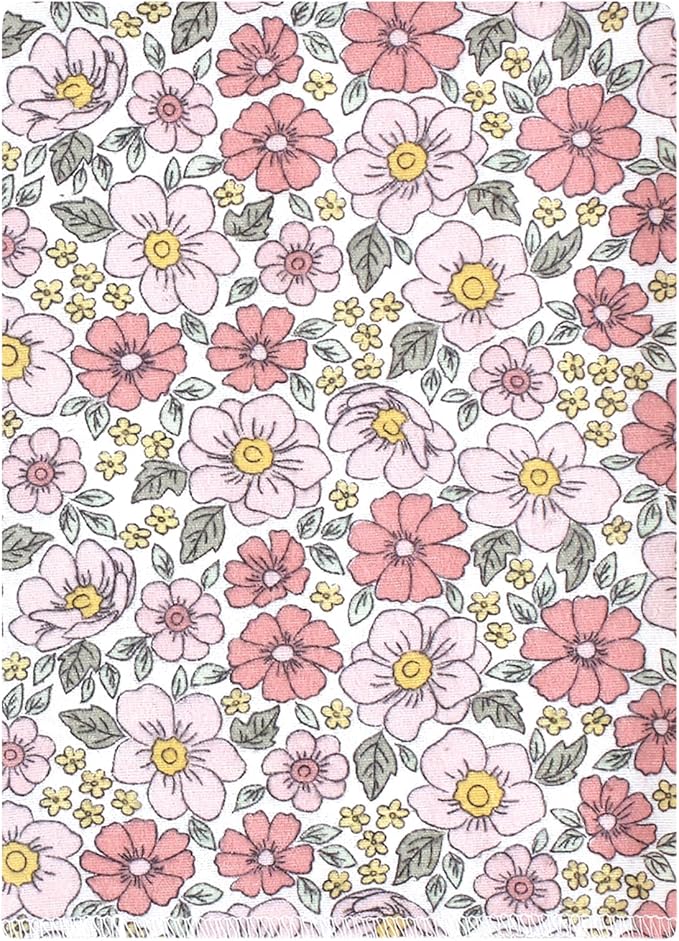 Luvable Friends Hudson Baby Flannel Burp Cloths 12pk, Pink Yellow Floral
