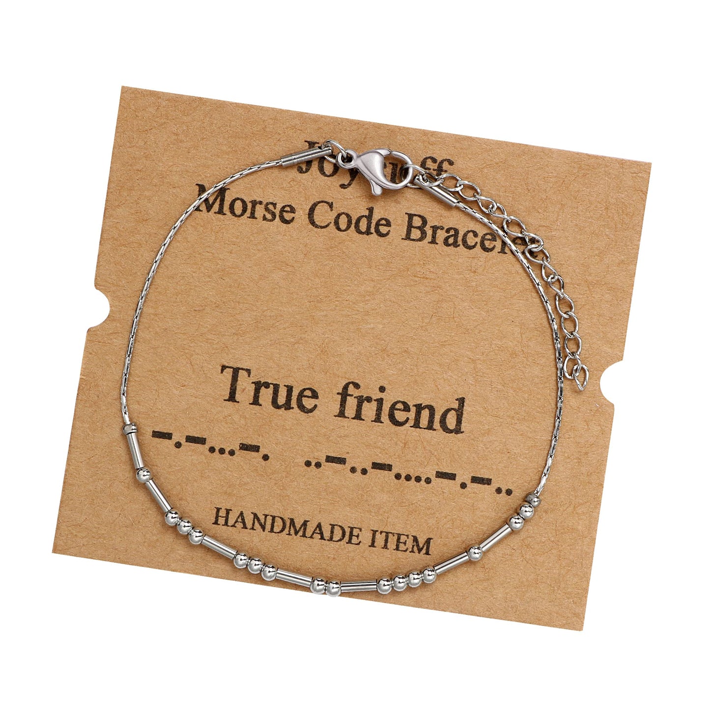 JoycuFF True friend Best Friend Birthday Gifts for Women Unique Funny Gifts Morse Code Bracelets for Women Sister Birthday Chris