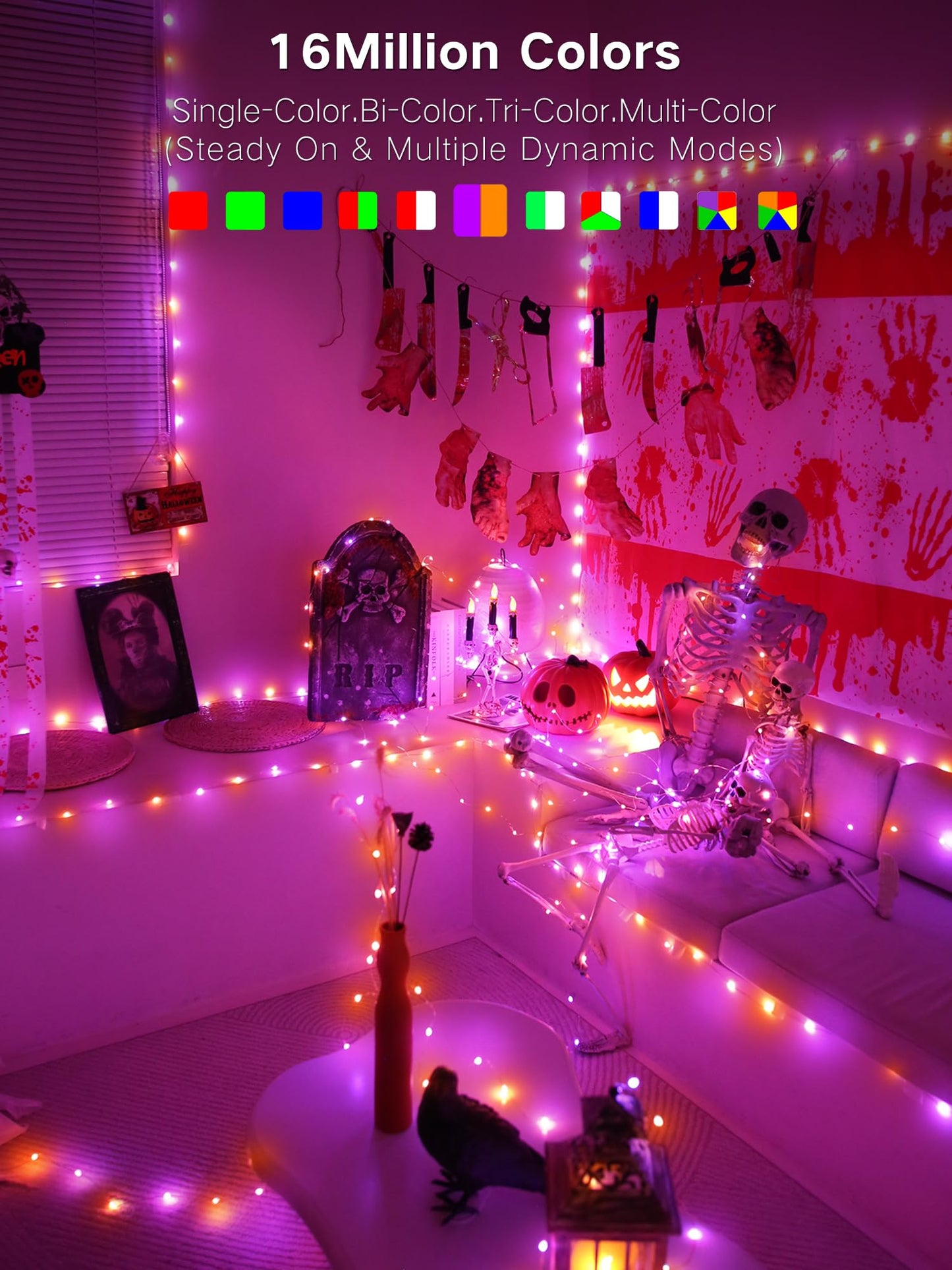 BrizLabs Smart Fairy String Lights 66ft 200 LED WiFi App Control Dimmable Rainbow Music Sync - Model JT-EL/FC050V2000-H15