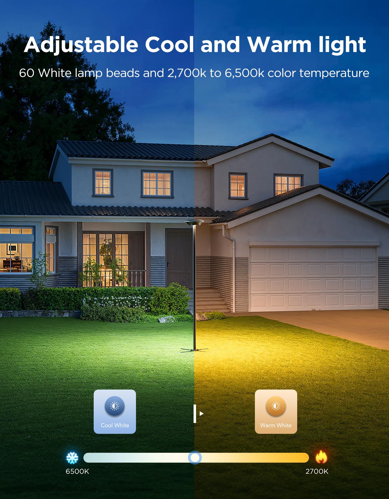 Govee Outdoor Lamp Post Lights, 2000LM High White Brightness with 6 Zones RGBIC Lighting Effect for Outdoor Decor, Double Sensor Integrated, IP66 Waterproof, Work with Alexa, Google Assistant, Matter