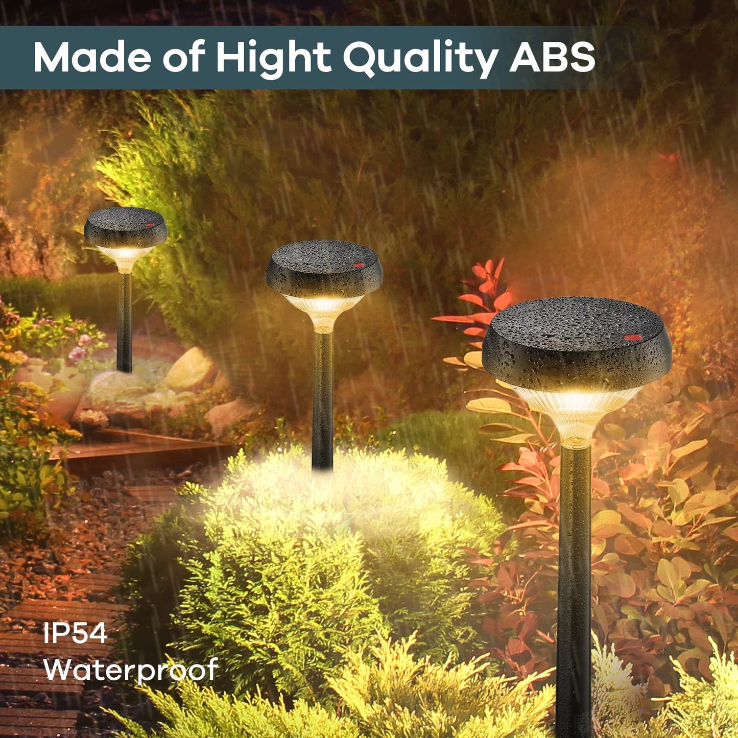 Linkind Solar Pathway Lights, 4 Pack, Warm White, Waterproof ABS for Outdoor Garden, Adjustable Landscape Lighting
