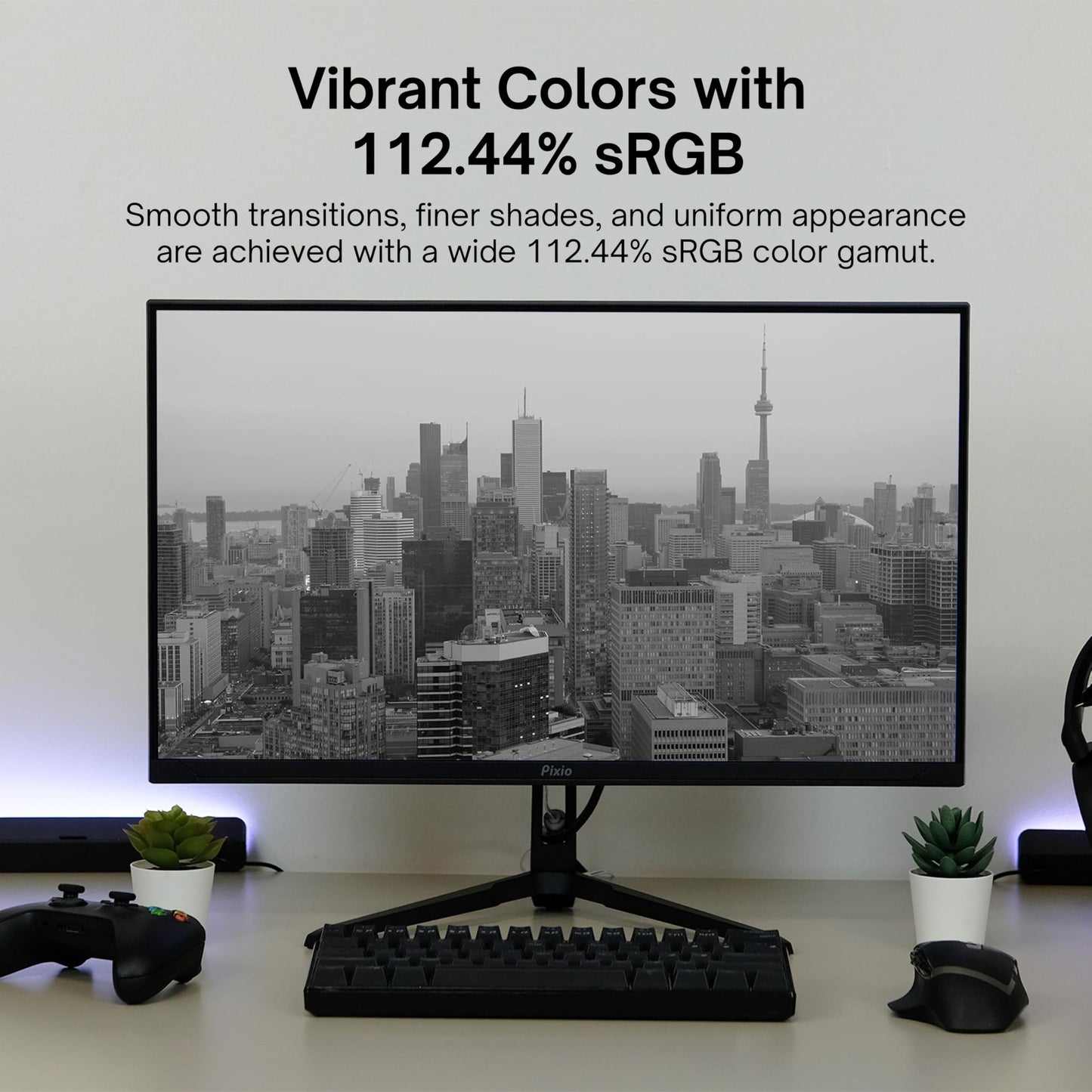 Pixio PX248 Wave 24 inch 200Hz Refresh Rate FHD 1080p Resolution Fast IPS Panel 1ms GTG Response Time Gaming Monitor with Adaptive Sync