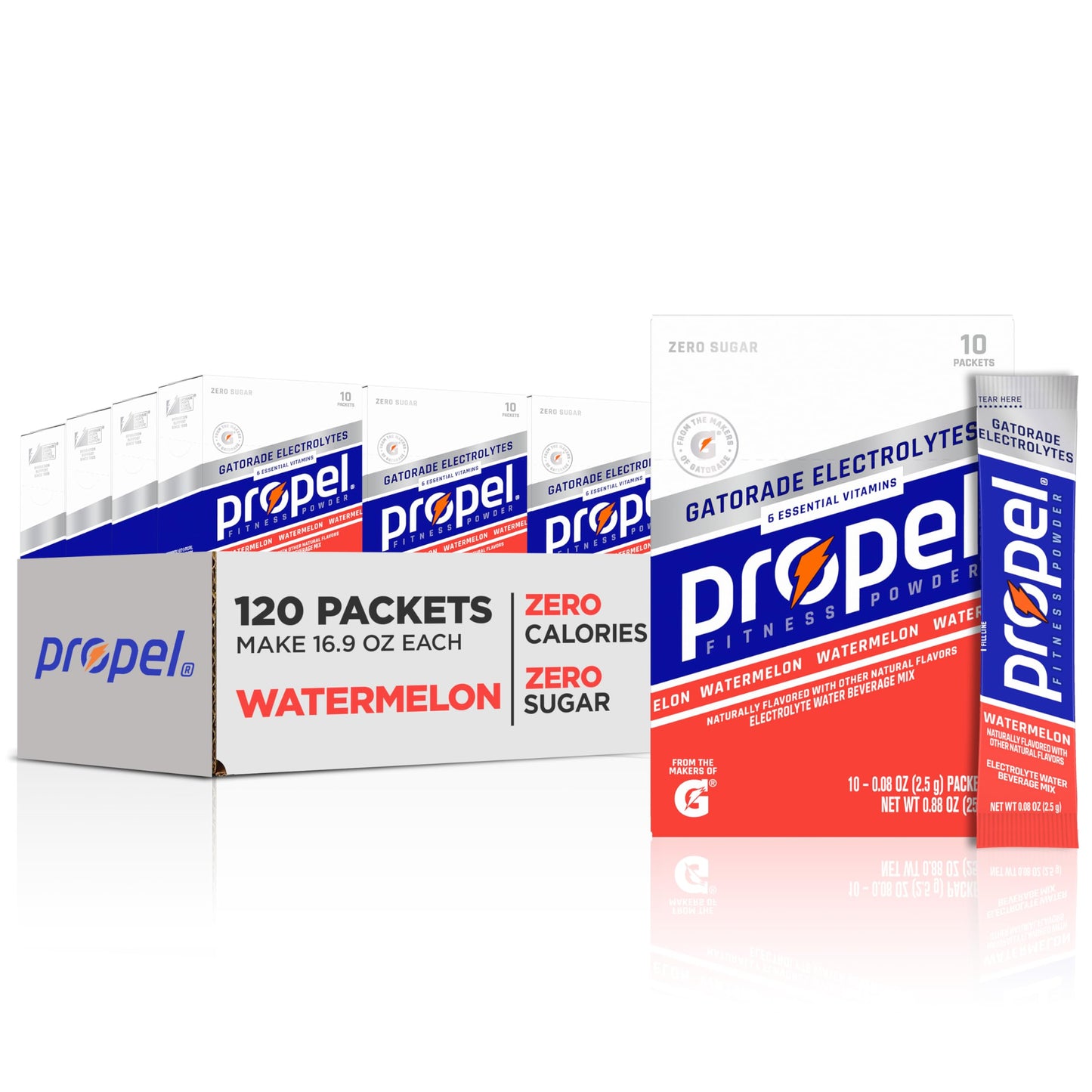 Propel Electrolyte Enhanced Water Drink Mix Powder Packets, Watermelon, Zero Calorie & Zero Sugar Hydration with Electrolytes an