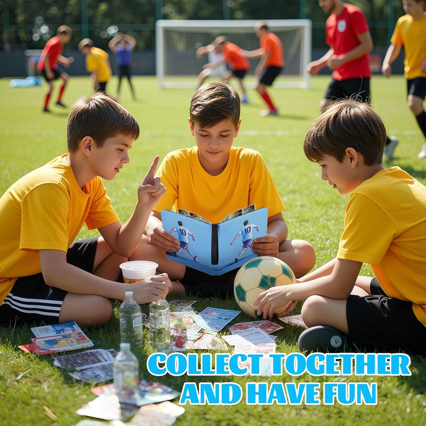 900 Pockets Soccer Card Binder for Soccer Trading Cards Collectors, Portable Waterproof Card Storage Bag with Removable Sleeves, Compatible with Soccer, Football,Sports Game and TCG Cards