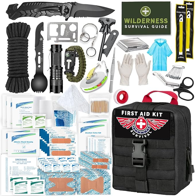Gifts for Men Husband Dad Christmas, Survival Kit, Emergency Survival Gear and Equipment 14 in 1, Stocking Stuffers Birthday Gifts for Him Boyfriend, Hunting Fishing Camping Accessories, Cool Gadget