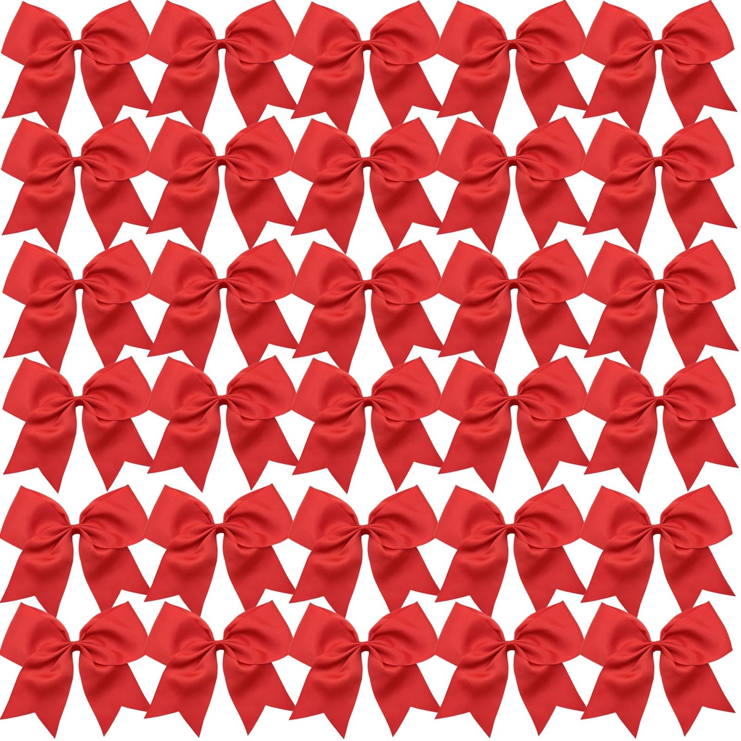 30PCS 8  Large Red Cheer Bows Hair Bows Ponytail Holder Handmade for Girls Teens Softball Cheerleader Sports (Red)