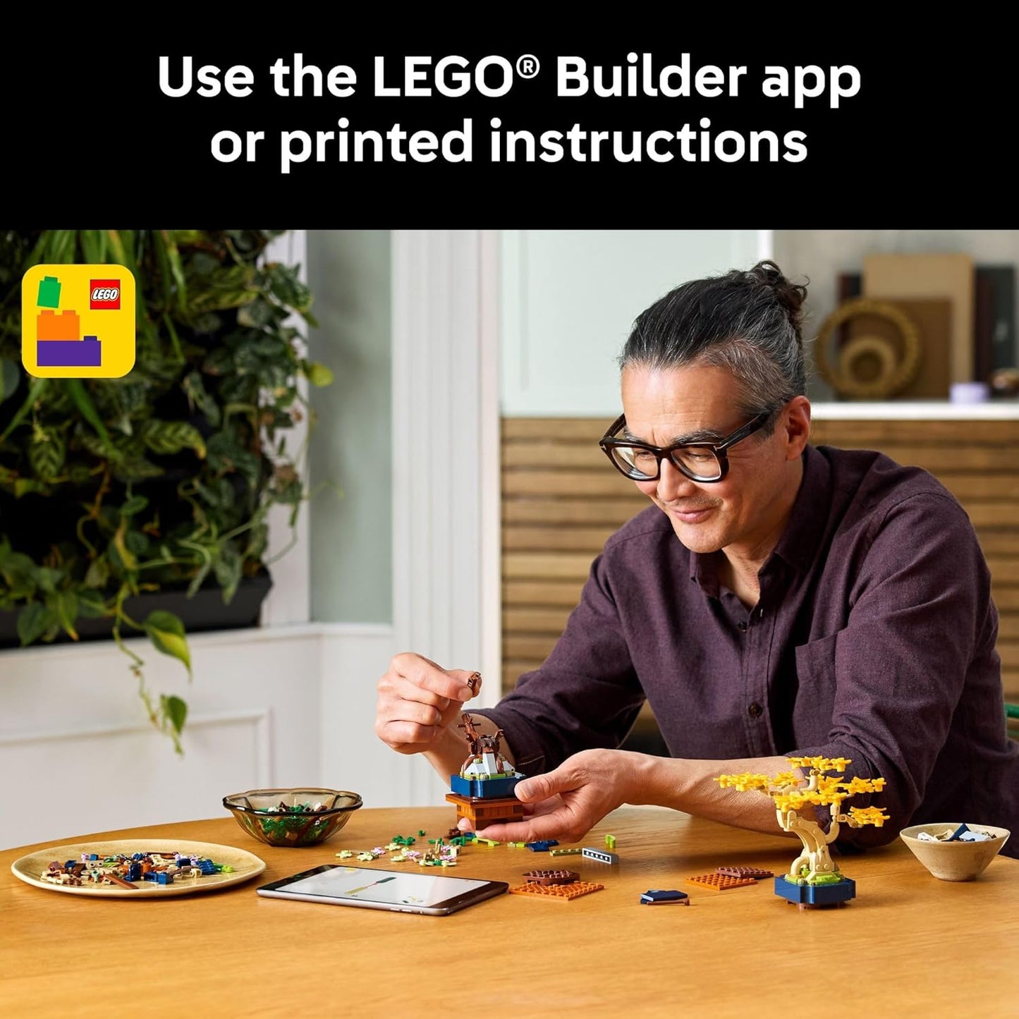 LEGO Botanicals Mini Bonsai Trees Building Set - Artificial Bonsai Tree Building Blocks for Adults, 18+ - DIY Home and Office Decor for Men and Women - Gift for Adults - 10373