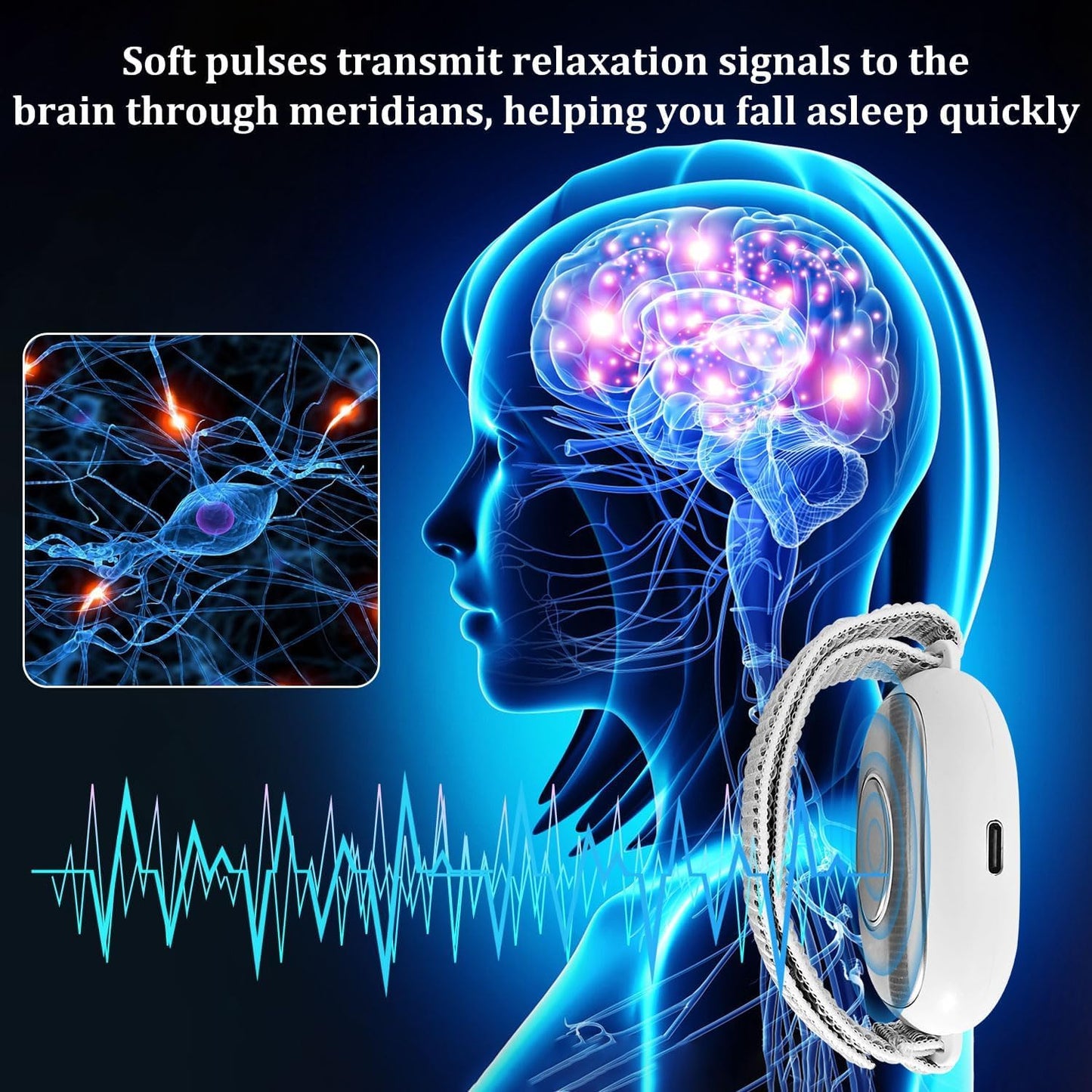 Handheld Sleep Aid Device, Anxiety Device, Relief Anxiety Help Sleep, Promotes Rest, USB Rechargeable