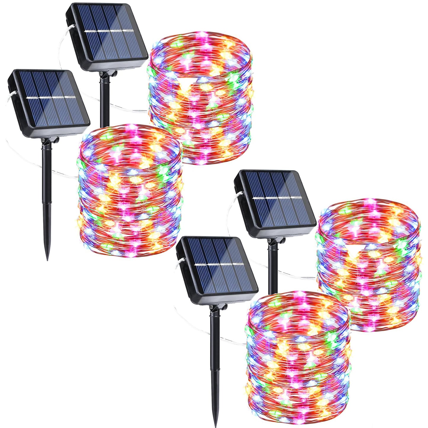 Joomer Solar Fairy Lights, 104FT, 320LED, Waterproof, 8 Lighting Modes, Model SSM0080-S-2V, Multicolor