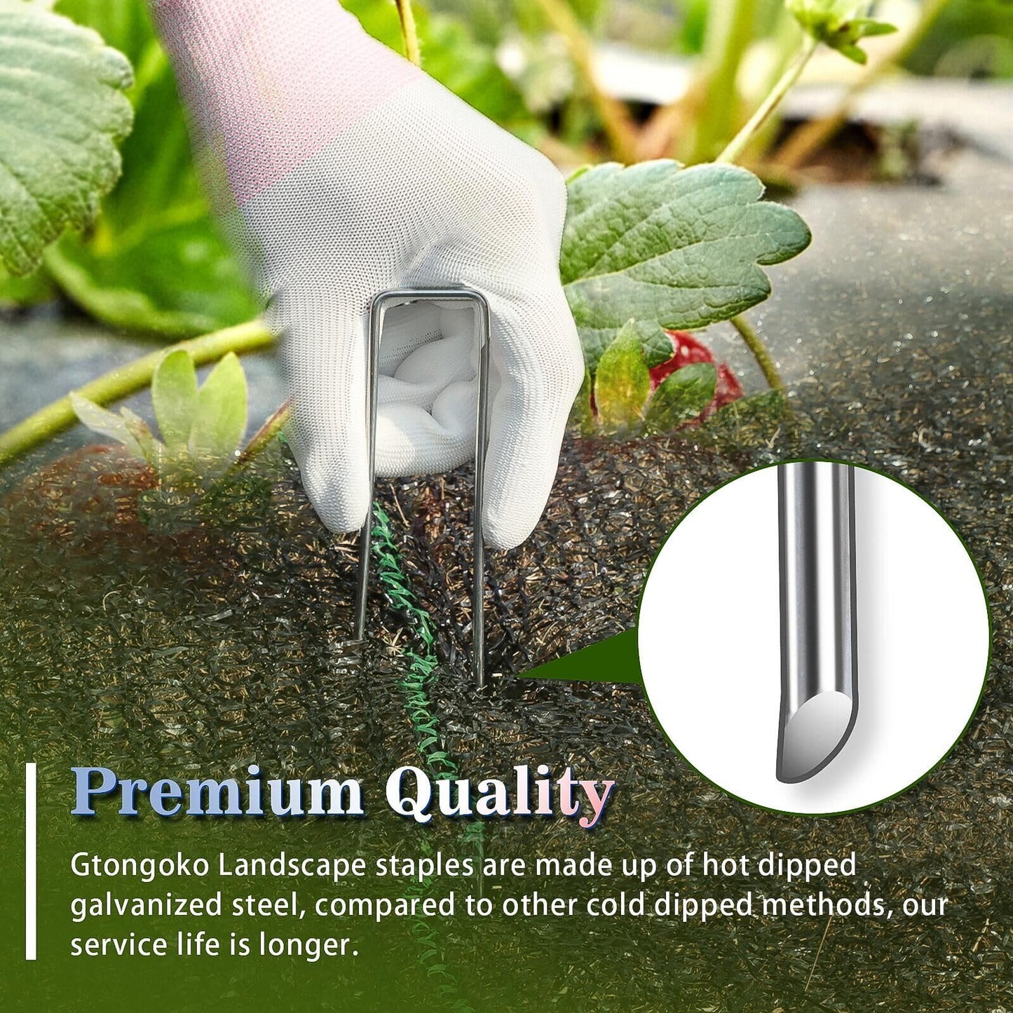 Gtongoko 120 Pack Galvanized Landscape Staples Plant Cover Stakes 6 Inch 11 Gauge Lawn Staples Fence Stakes Ground Stakes for Landscaping Securing Weed Barrier Fabric, Decoration