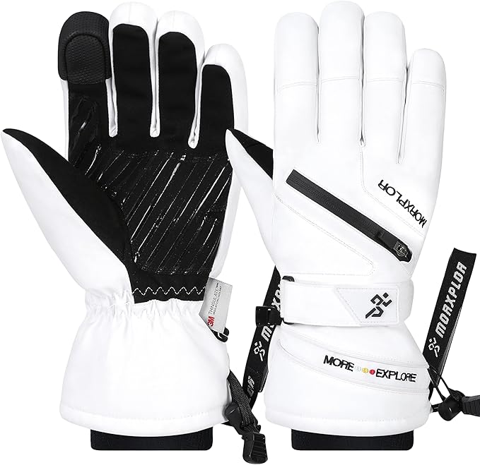 MORXPLOR Winter Ski Snow Gloves Men Women,Windproof Touchscreen Snowboard 3M Thinsulate Insulated Warm Winter Snowmobile G...