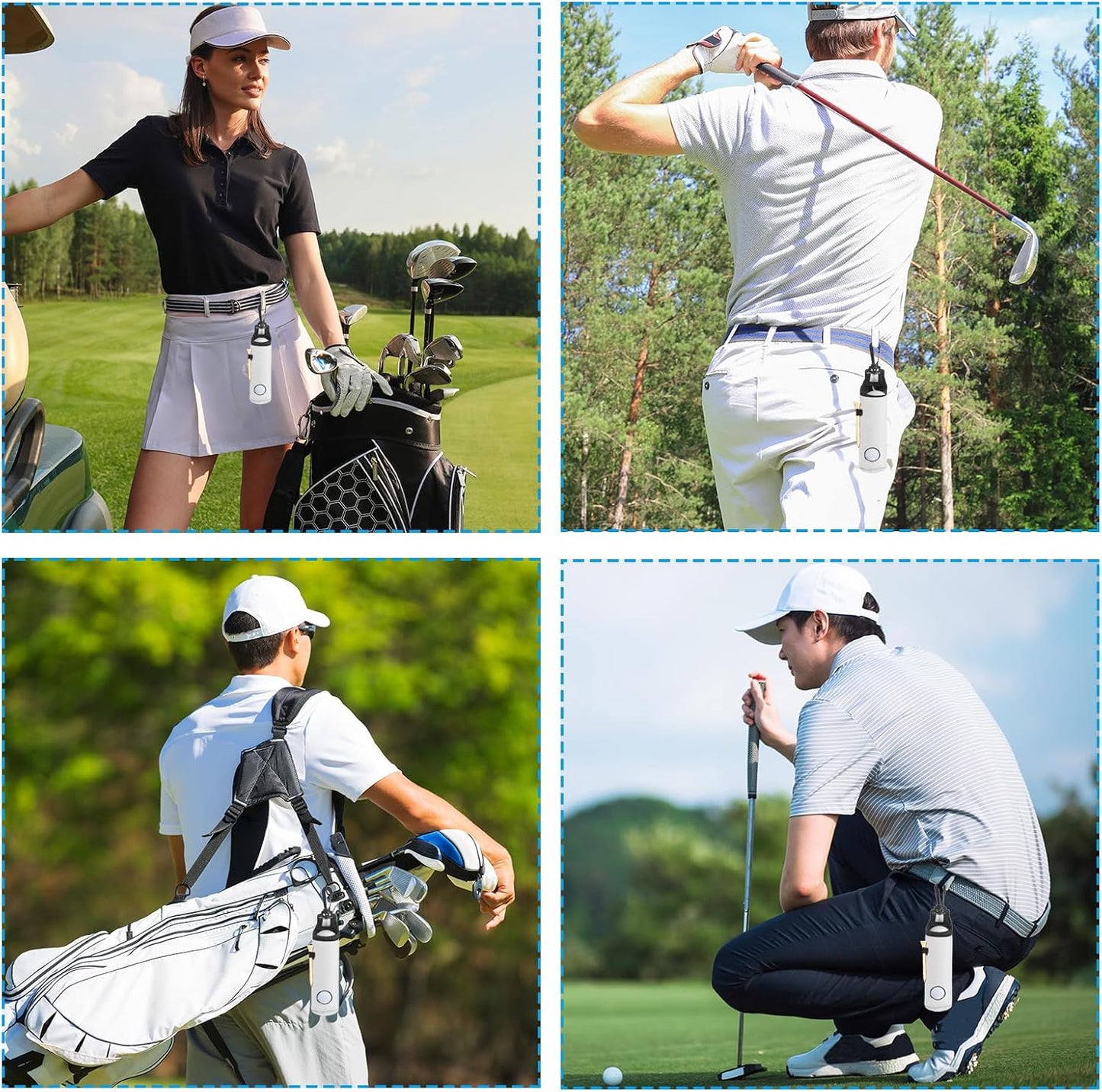 PATIKIL Golf Ball Carry Bag, Golf Tee Holder Pouch Portable Neoprene Golf Ball Holder with Clip for Men and Women Storage Gifts