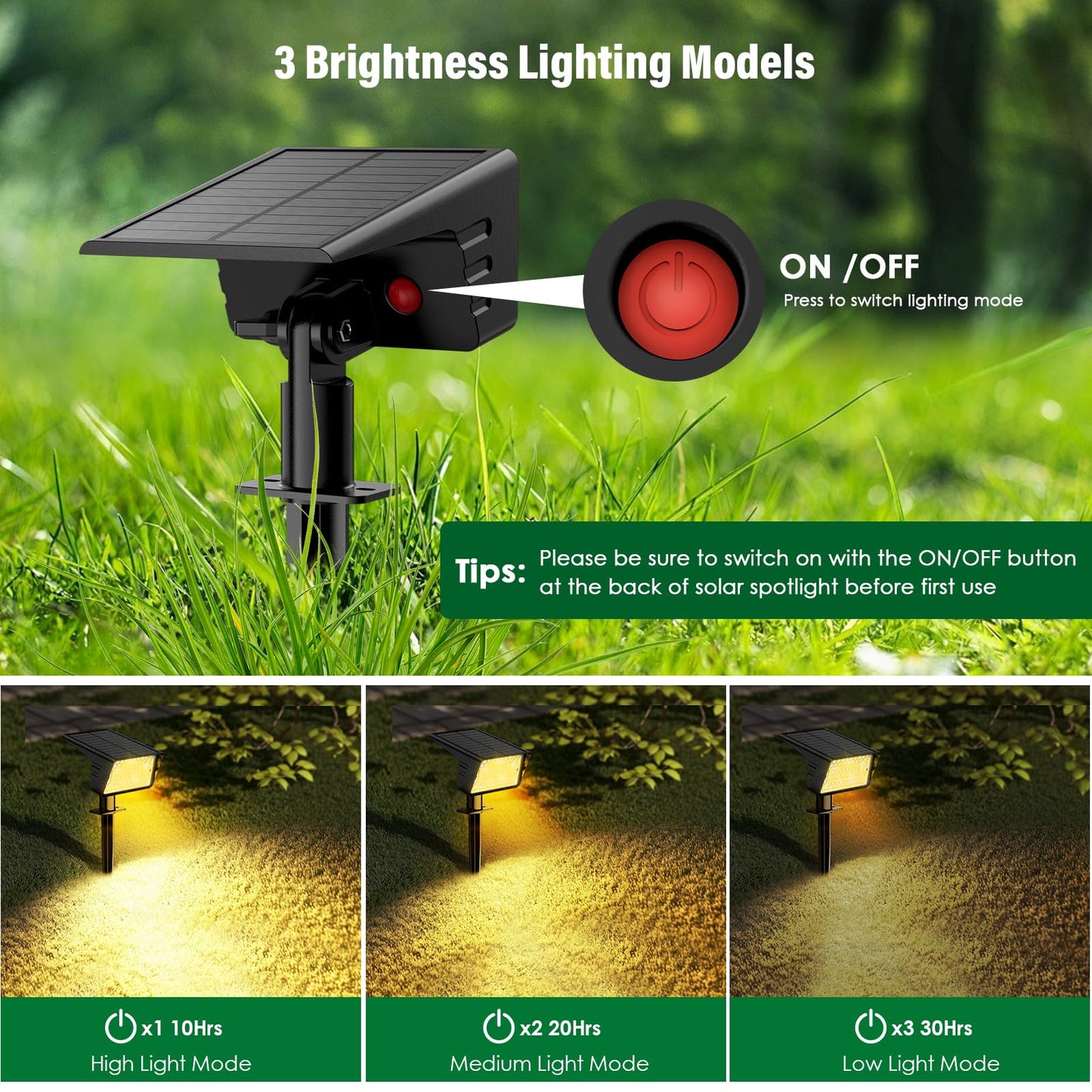 Lamkeep Solar Spot Lights Outdoor With 60 Led & Auto On/Off  2 Pack Solar Lights Outdoor Waterproof Ip68 With 3 Lighting Modes  2-In-1 Solars Landscape Light For Outside  Garden  Yard(Warm White)