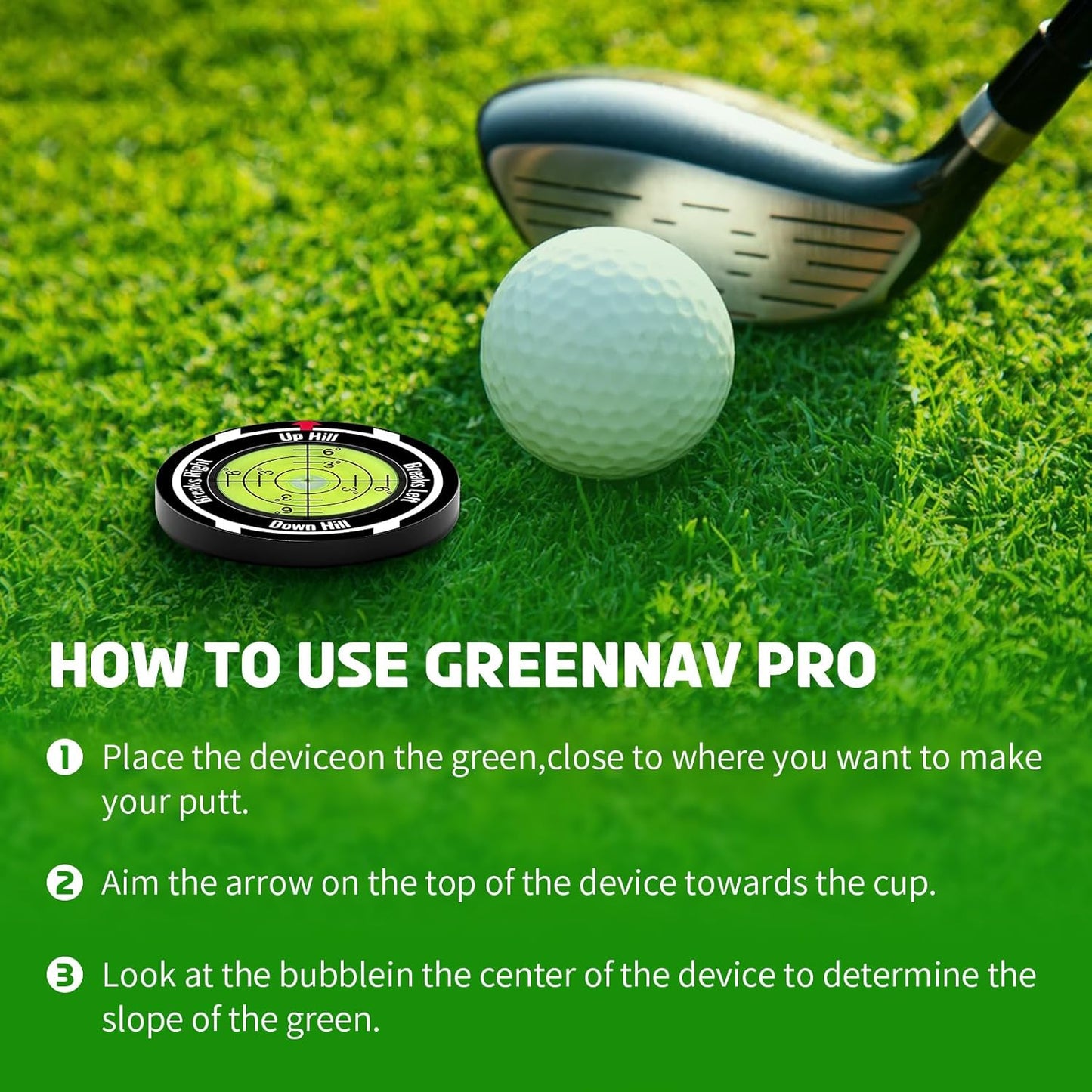 3 Pack Golf Ball Markers for Putting Green, High Precision Pro Golf Green Reader for Men & Women
