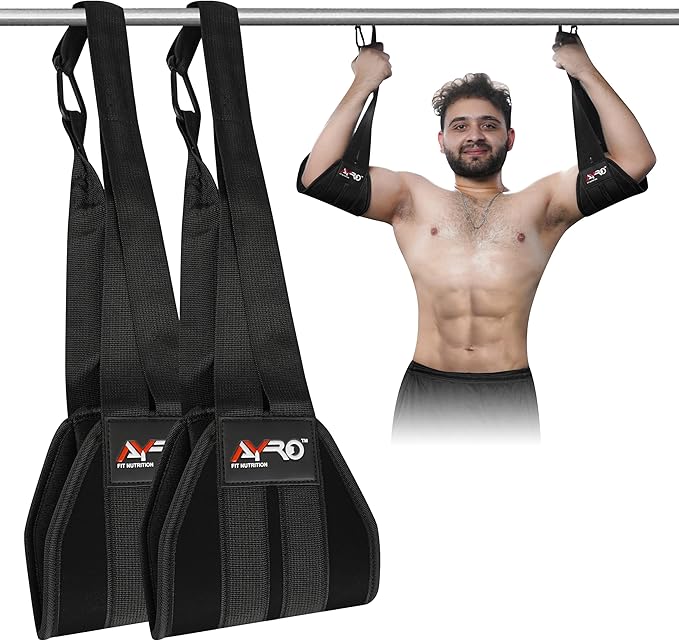 AYRO Fitness Hanging Ab Straps for Pull up Bar, Exercise Straps For Core Strength Training, Abdominal Sling Straps For Ab ...