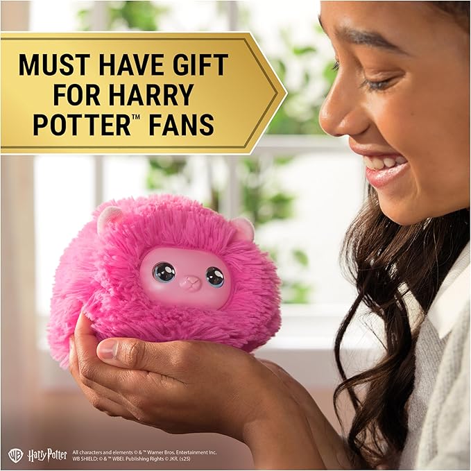 Wizarding World Harry Potter, Interactive Pygmy Puff Plush Toy Pet with Over 35 Sounds & Reactions, Kids Toys, Gifts & Stocking Stuffers for Girls & Boys