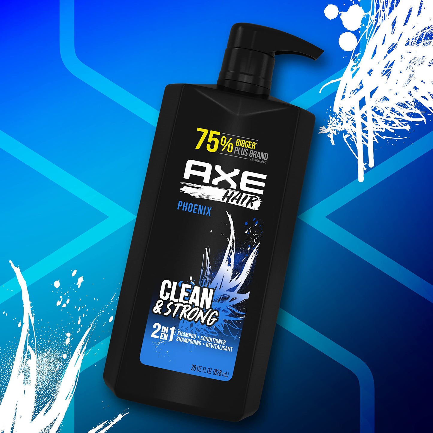 AXE Wash and Care for Clean and Strong Hair Phoenix 2-in-1 Shampoo and Conditioner Crushed Mint and Rosemary 100 percent Recycle