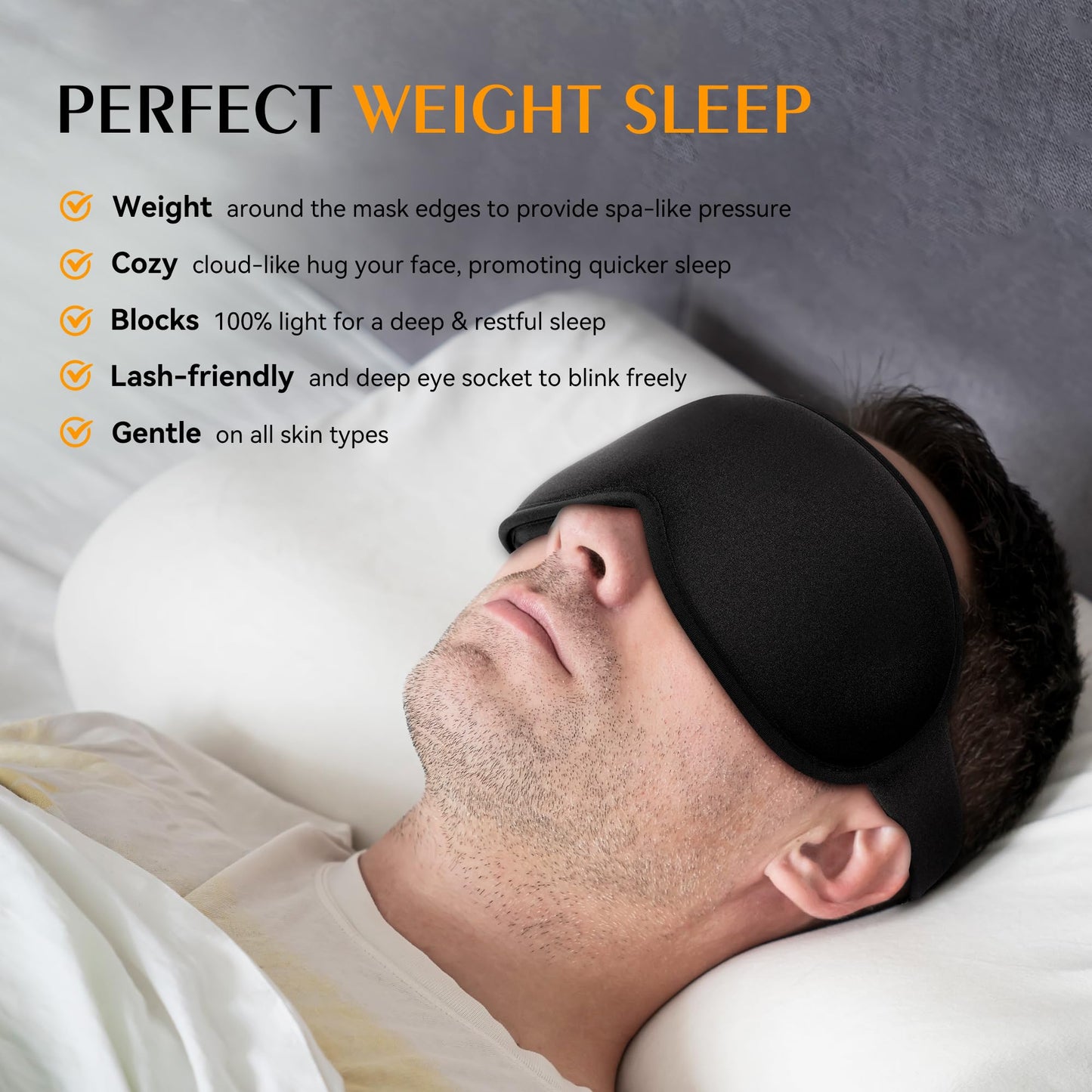 Weighted Eye Mask 2 Pack - 3D Contoured Sleep Masks for Women Men, Blackout Sleeping Eye Mask for Travel, Meditation, Airplane, Memory Foam, Adjustable Strap Pink Black