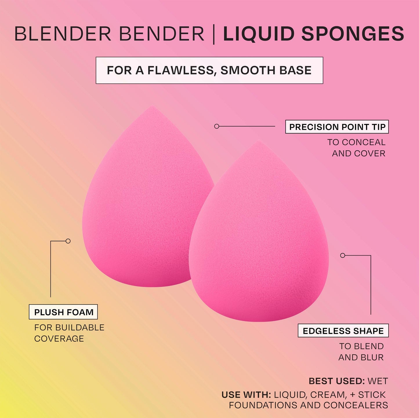 Freeman Puffs N' Stuff Powder Puffs + Liquid Sponges 8 Count Set, Makeup Blending Sponges For Liquid & Cream Foundation & Concea