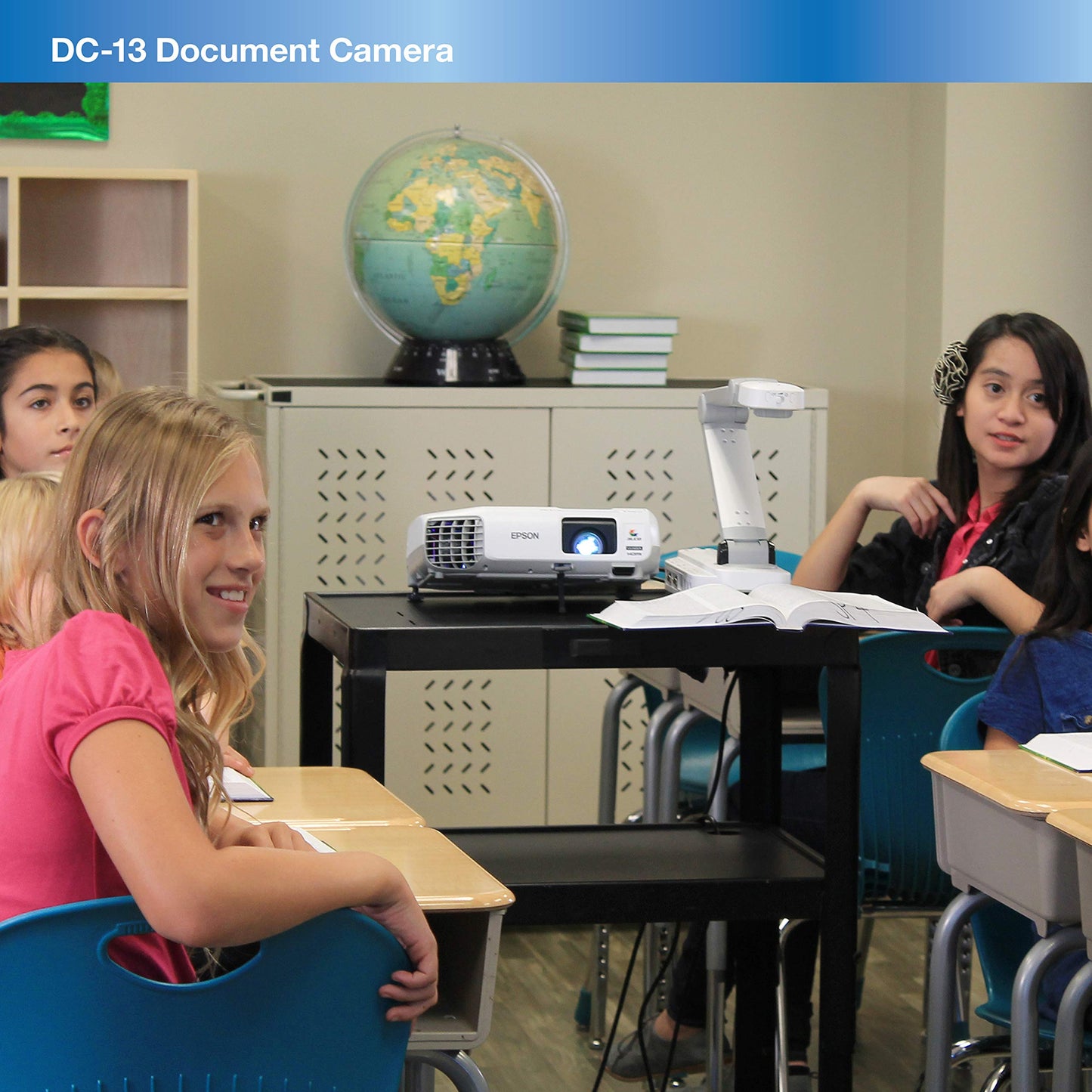 Epson Dc-13 High-Definition Document Camera With Hdmi, 16X Digital Zoom And 1080P Resolution,White