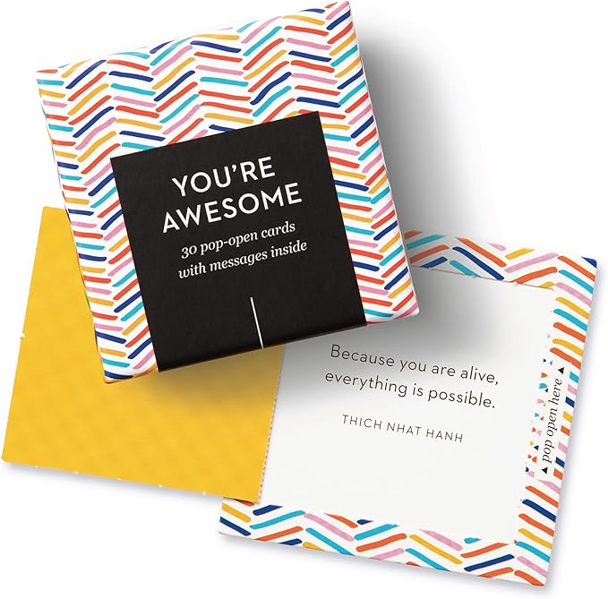 Compendium ThoughtFulls Pop-Open Cards — 4-Pack of You're Awesome, You Matter, You're Wonderful, Yay You —120 Pop-Open Cards, Each with a Different Message Inside