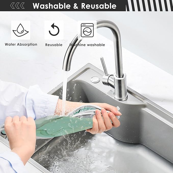 Marble Turquoise Green Faucet Water Catcher Mat 2 Pack Tie Dye Gray Purple Drying Mat Absorbent Bathroom Faucet Handle Drip Catcher Tray Bar RV Kitchen Sink Splash Guard 14x5 Inches