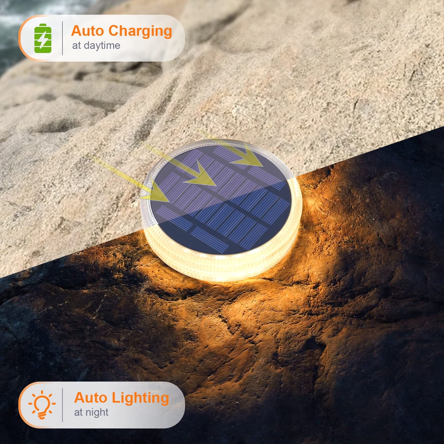 YiLaie Solar Step Lights Outdoor Waterproof, Warm White Stair Lights Solar Powered for Steps Deck Stair Yard Pathway (4 Pack)