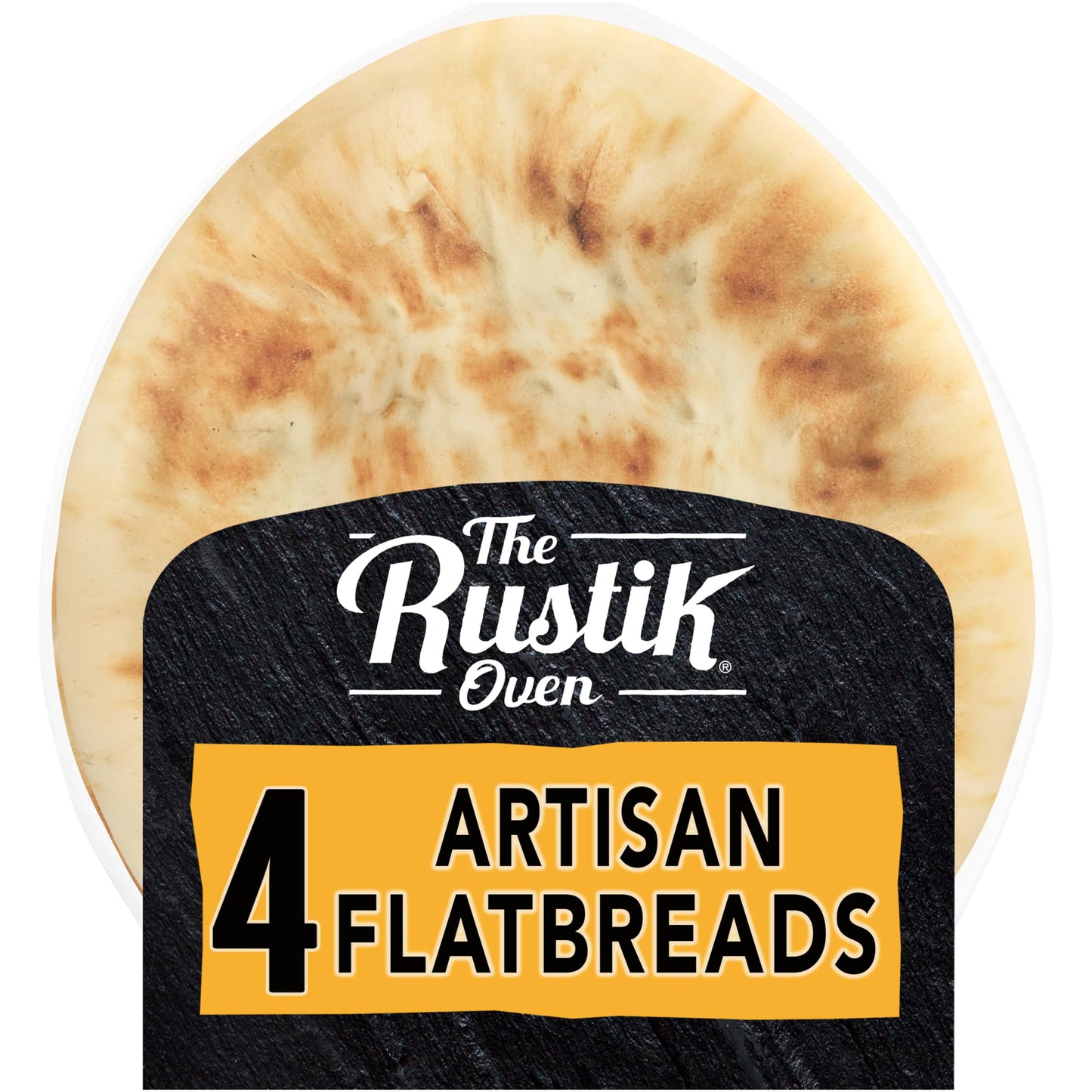 The Rustik Oven Artisan Style Original Flatbread, 4 count, (2.38 oz each), Plain Flatbread, 9.5 oz Bag