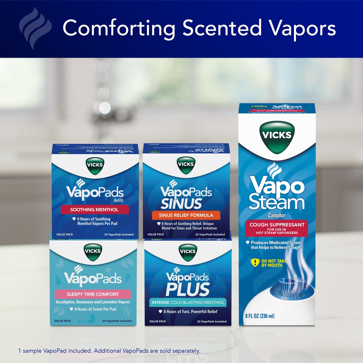 Vicks Warm Steam Vaporizer & Humidifier 1.5 Gallon Tank for Small and Medium Rooms, Night Light, Works with VapoPads and VapoSteam