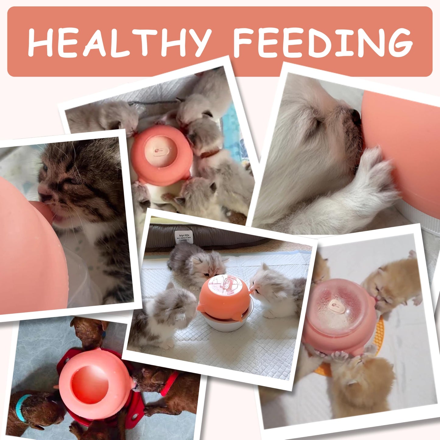 ZALBYUY Puppy Feeder for Multiple Puppies, Pet Milk Feeder with Silicone Dog Nursing Station of 4, Puppy Milk Replacer for Puppies/Kittens