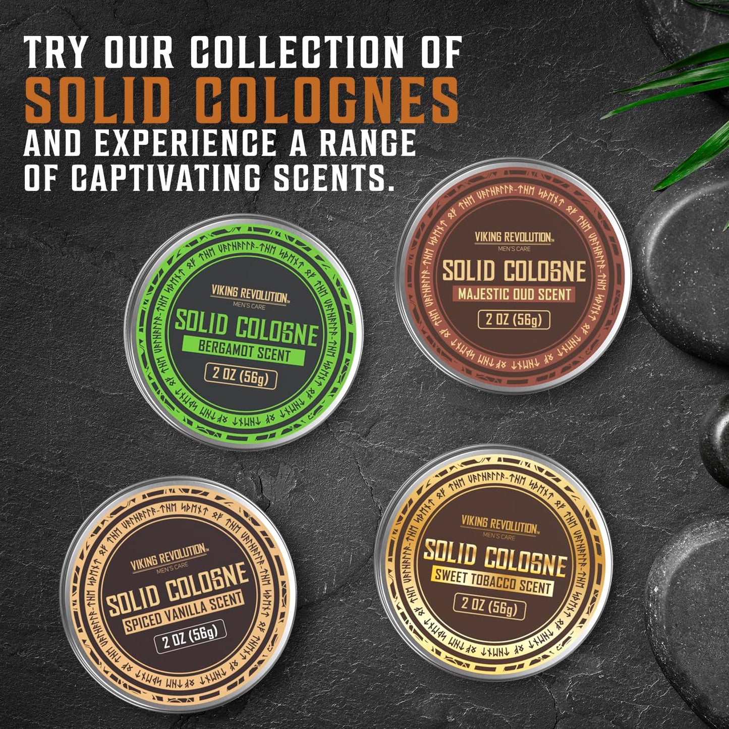 Viking Revolution Spiced Vanilla Solid Cologne for Men - 2 Oz Balm Cologne Travel Wax (Spiced Vanilla)