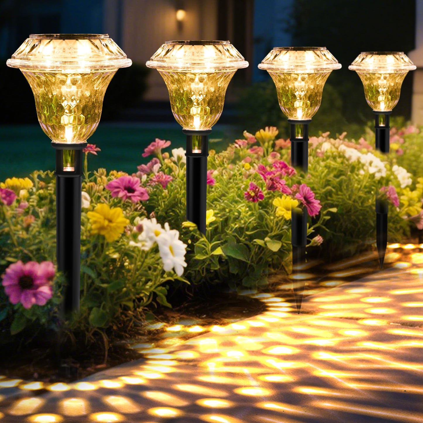 Patiopia Solar Pathway Lights Garden Decor For Yard  Solar Garden Lights For Outside Waterproof Landscape Lighting  Garden Decorative For Walkway  Driveway  Yard  Landscape  Lawn (6 Pack Warm White)