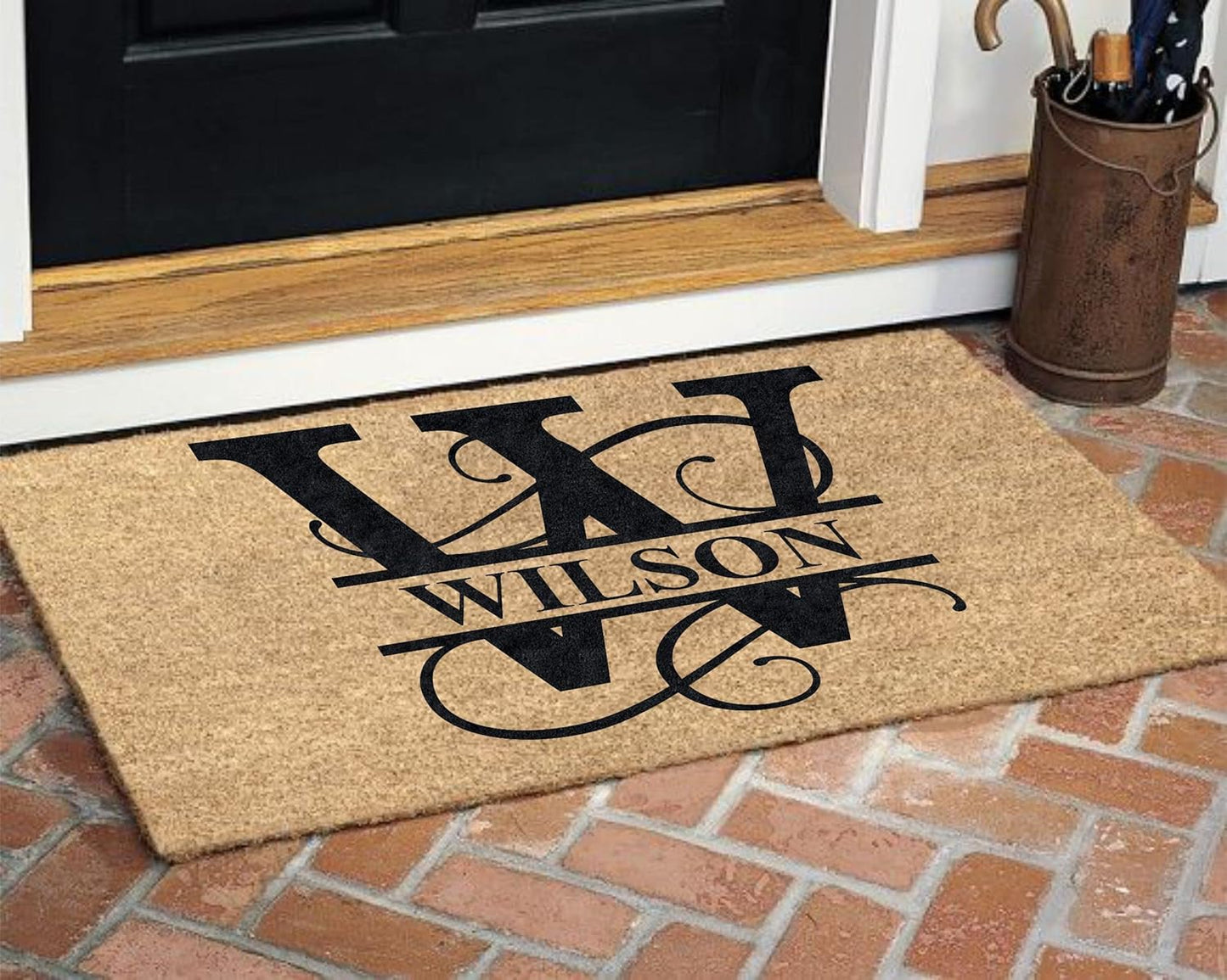 MRC Wood Products Personalized Custom Doormat - 18" x 30" - Durable Coir Fiber Mat for Indoor & Covered Outdoor Use (18" x 30")
