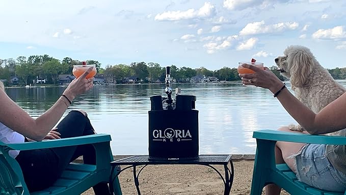 Gloria 7L (1.8 Gal) Mini Keg, Pressurized Keg for Drinks, with Tap System, Co2 Regulated, Stainless Steel