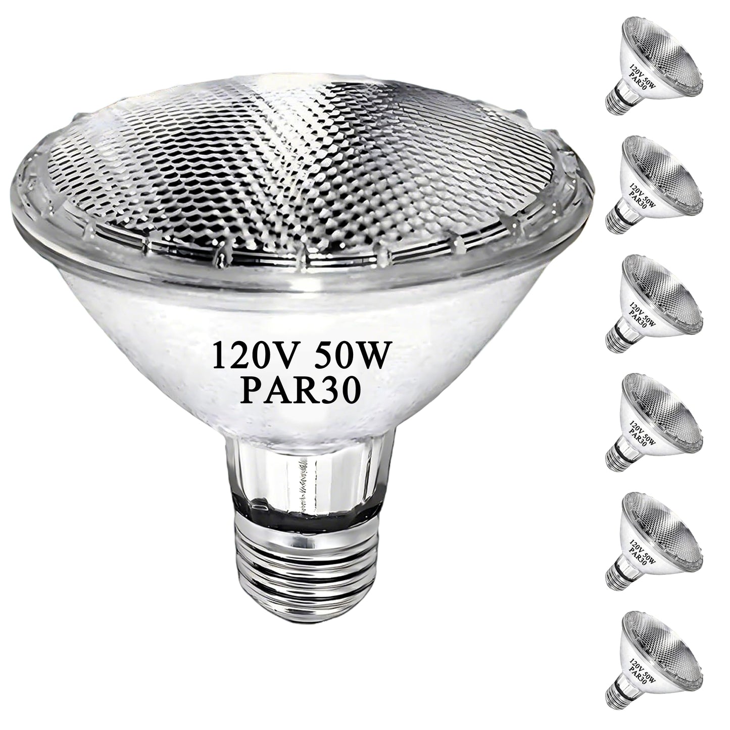 Misdood Par30 Short Neck Halogen Flood Light Bulbs  120V 50W Par30 Light Bulb  Dimmable  High Output  E26 Medium Base  2700K Warm Lighting  3000 Hours For Recessed Light Bulb(6 Pack)