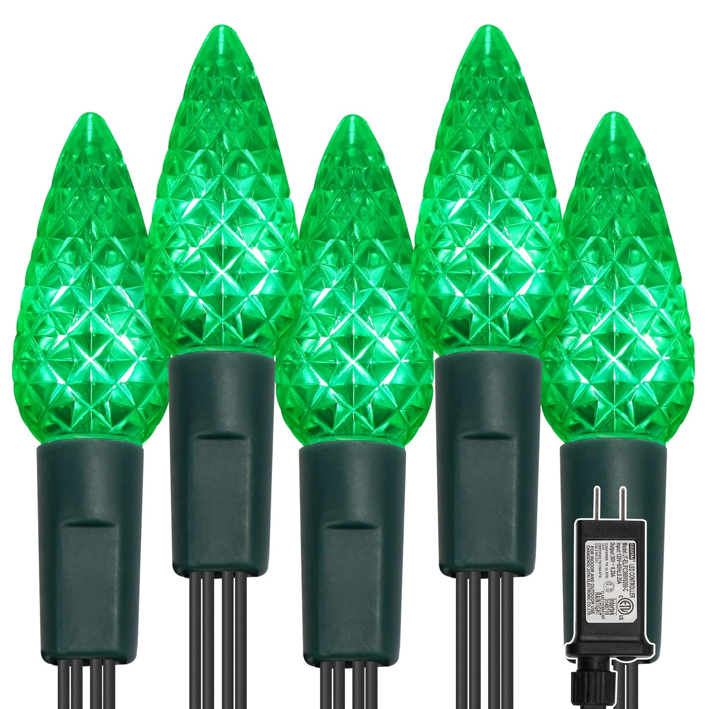 WATERGLIDE 33ft 100 LED Christmas Lights, Green Wire, 8 Lighting Modes, Waterproof Fairy Lights for Indoor Outdoor Decor