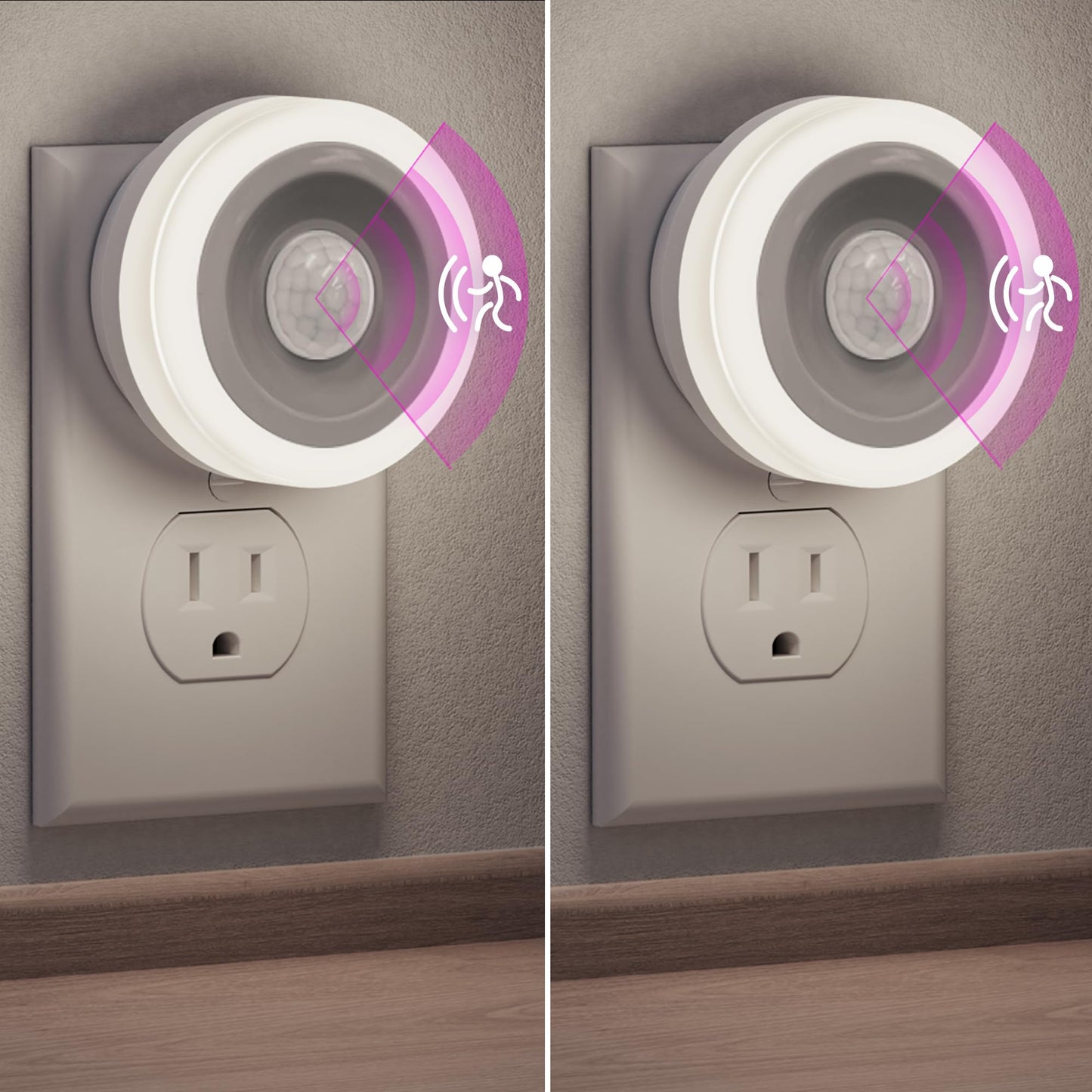 Briignite Motion Sensor Night Light, 2 Pack, Cool White, LED, Auto On/Off, Ideal for Kids, Bedroom, Bathroom