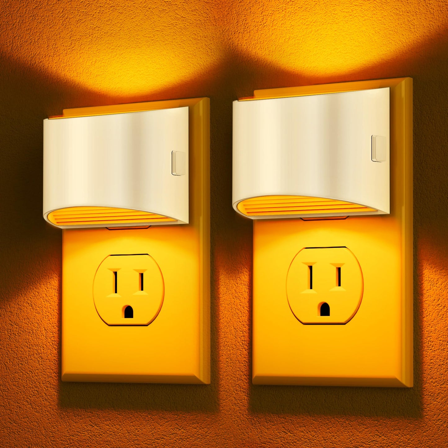 Doresshop Led Night Light[2 Pack]  Night Lights Plug Into Wall  3 Level Brightness Adjustable Plug In Night Light  Dusk To Dawn Sensor Nightlights For mature-themeds Bedroom Bathroom Hallway Amber White Cover