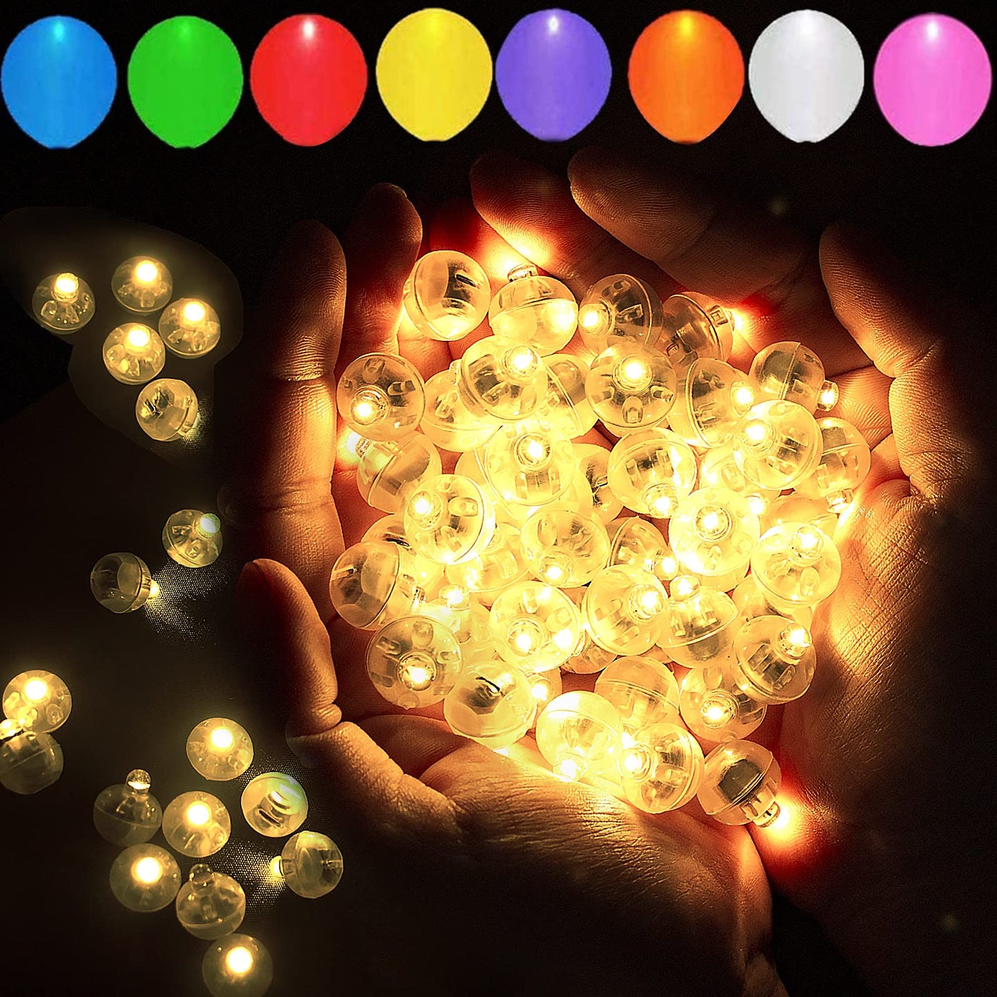 Aogist 200PCS LED Mini Balloon Lights, Warm White, Plastic, Model A01-Mini for Parties, Weddings, and Events