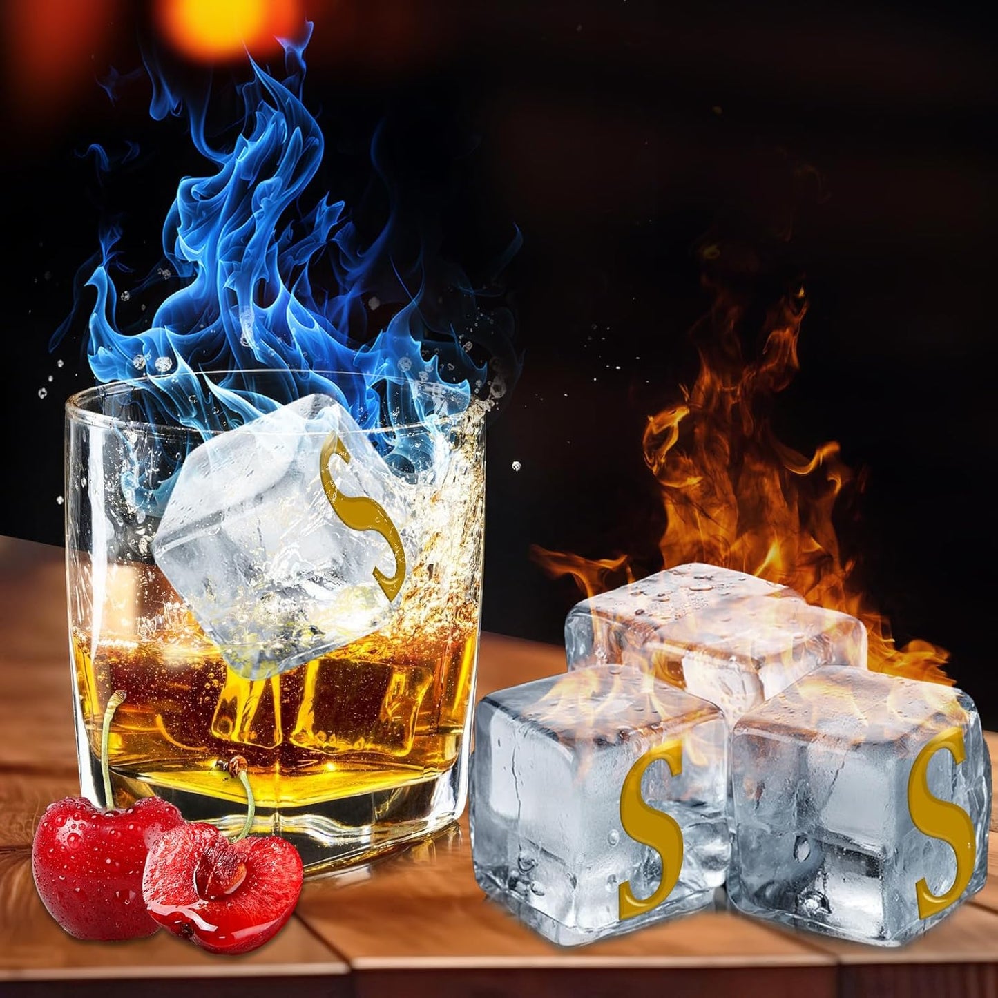 6 Pcs 2" Letter Silicone Personalized Ice Cube Mold,Personalized Ice Mold with 2mm Depth,Create Unique Whiskey Ice Cubes in Style with our Customizable Ice Mold (Letter H)