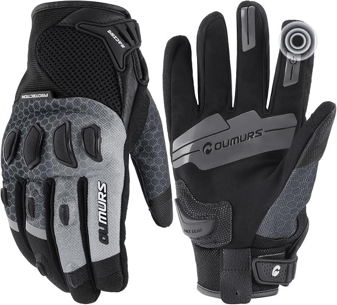 Oumurs Motorcycle Gloves for Men, Touchscreen Cycling Gloves for Outdoor Sports On-Road/Off-Road/Mountain Motorcycle Motor...