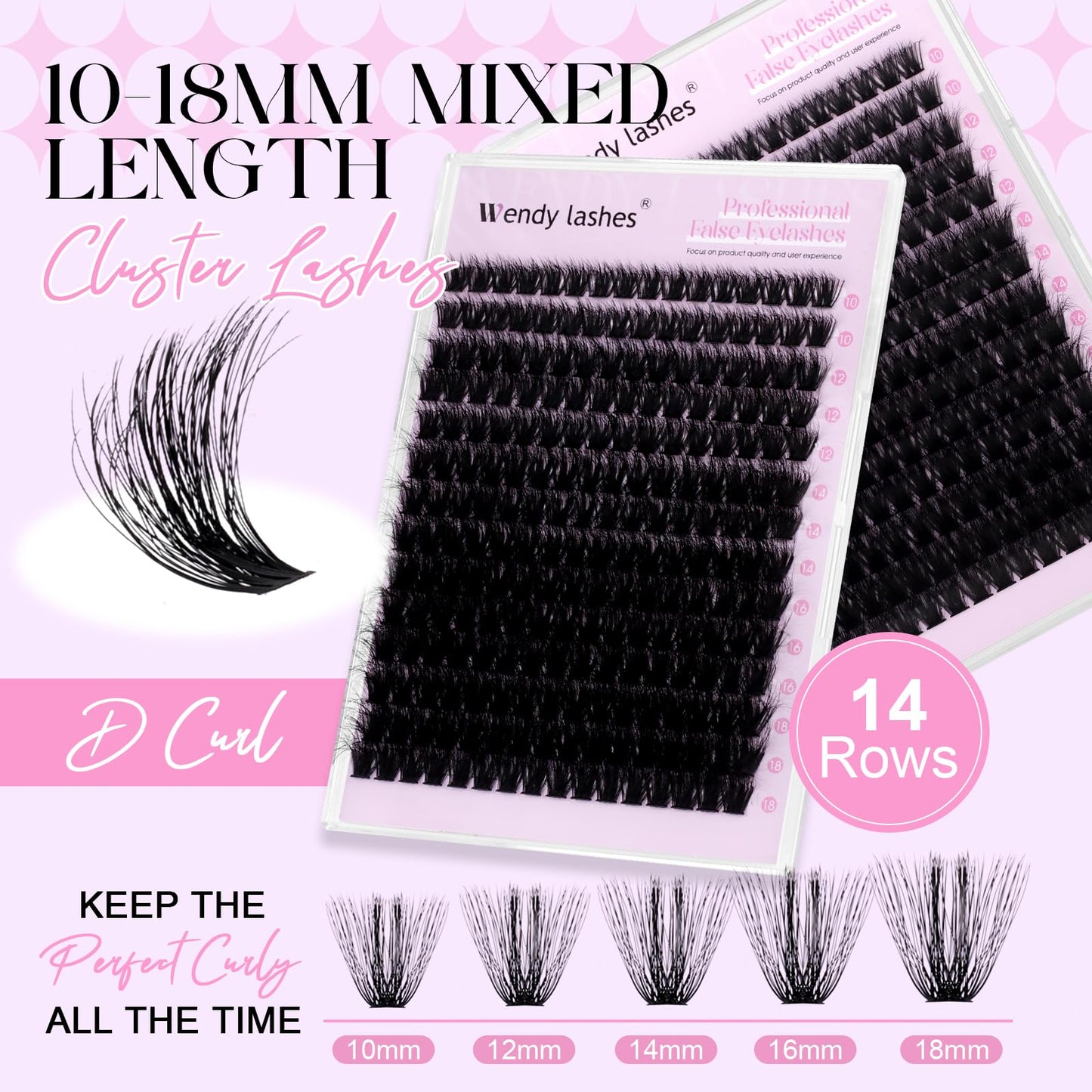 Lash Clusters 100D Wispy Individual Lashes 280PCS 3D Volume Lash Extensions 10-18mm Natural DIY Cluster Lashes for Beginners(100