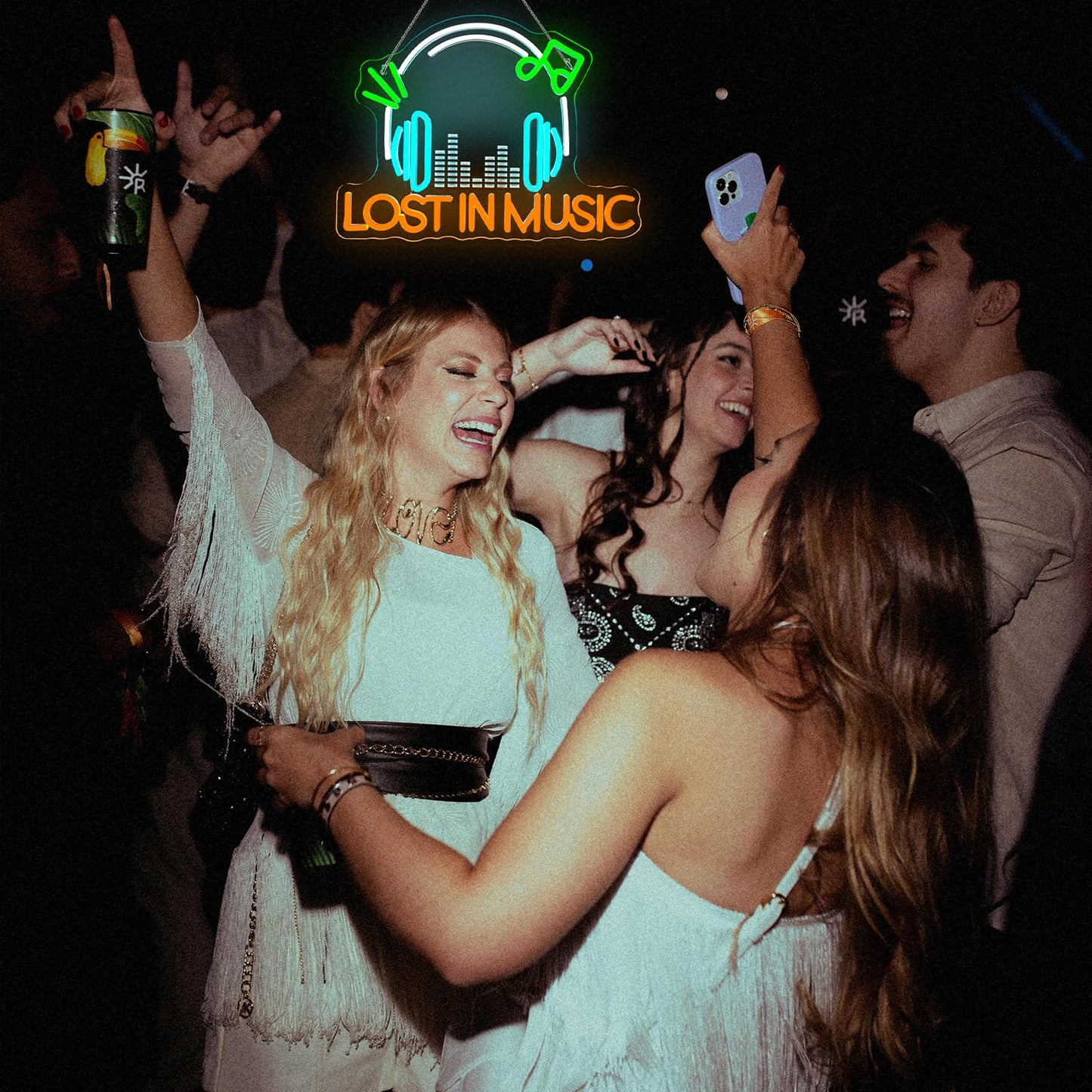 Looklight Live Music Neon Sign Lost In Music Neon Signs For Wall Decor Led Lights For Studio Disco Party Karaoke Bar Club Pub Rock And Roll Bedroom Decorations Gifts