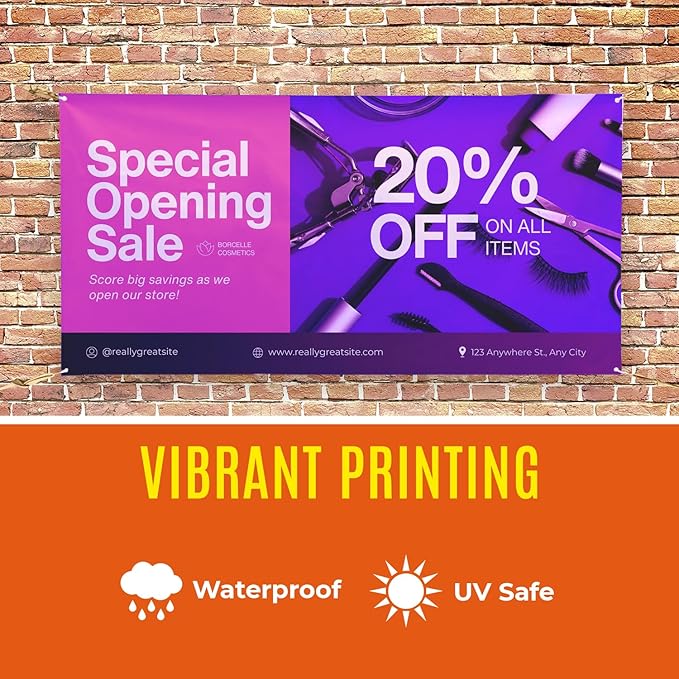 Personalized Passion Vinyl Banner 8' x 8' - Customized Banner for Business, Graduation, Birthday Parties - Indoor/Outdoor Use - Full Color 13oz Vinyl Custom Signs with HD Printed Text, Photos