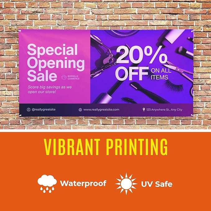 Personalized Passion Vinyl Banner 6' x 15' - Customized Banner for Business, Graduation, Birthday Parties - Indoor/Outdoor Use - Full Color 13oz Vinyl Custom Signs with HD Printed Text, Photos